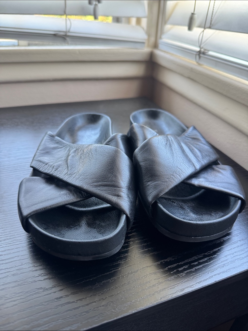 Caslon Black Cross-Band Slide Sandals for Women